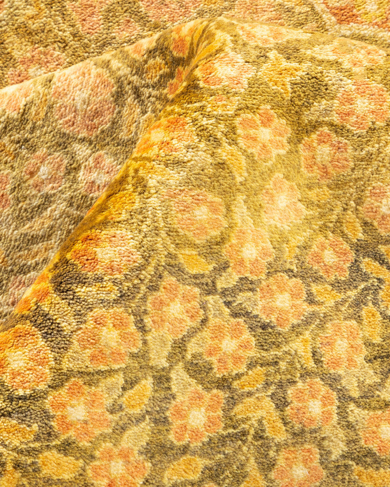 Iris, One-of-a-Kind Hand-Knotted Area Rug Brown, 8'1"x9'10"
