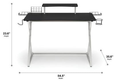55" Gaming Computer Desk, 35" Monitor Shelf, Z-Base, ESS-1101