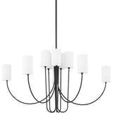 Harlem 10-Light Chandelier, Old Bronze Frame, White Shade