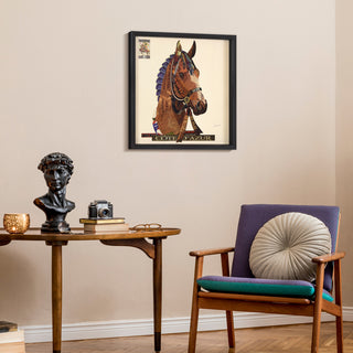 "Graceful Gallop" Dimensional Collage, Under Glass, A Shadow Box Frame