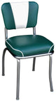 Retro Home Upholstered 'V' Back Dining Chair, Green, Waterfall Seat
