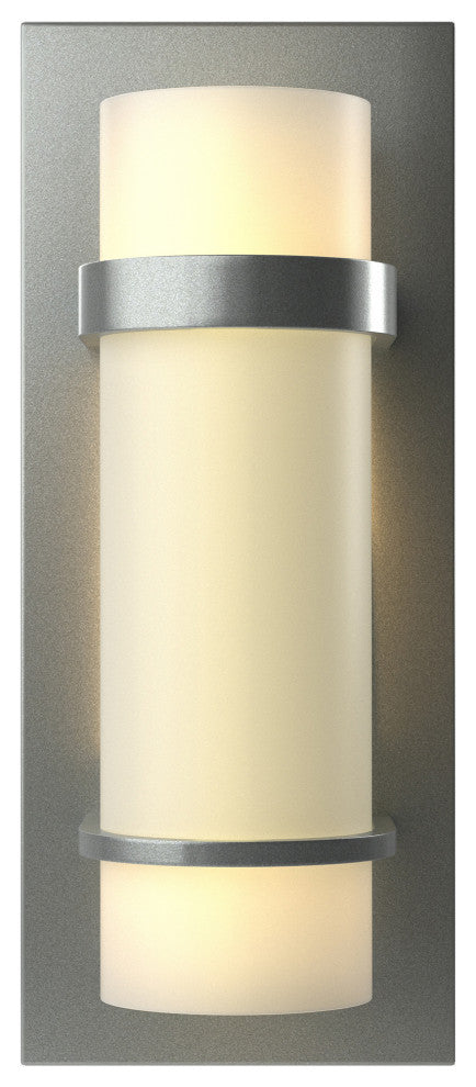 Banded Sconce, Vintage Platinum Finish, Opal Glass