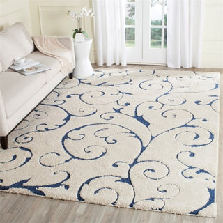 Safavieh Florida Shag 8' X 10' Power Loomed Rug in Cream and Blue