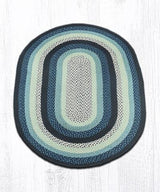 Blueberry, Cream Braided Rug, 48"X72" Oval