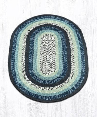 Blueberry, Cream Braided Rug, 48"X72" Oval