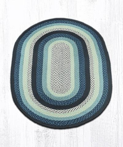 Blueberry, Cream Braided Rug, 48"X72" Oval