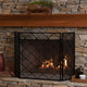 GDF Studio Chamberlain 3 Paneled Iron Fireplace Screen, Black