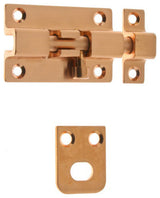 Genuine Solid Brass 2" Security Barrel Bolt, Bright Copper