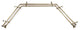 Aldo 13/16" Bay Window Double Curtain Rod, Antique Brass