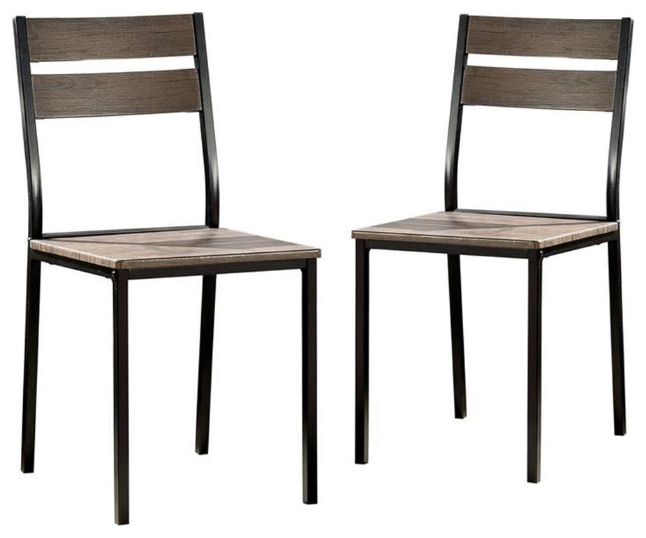 Furniture of America Anras Metal Open-Back Side Chair in Black (Set of 2)