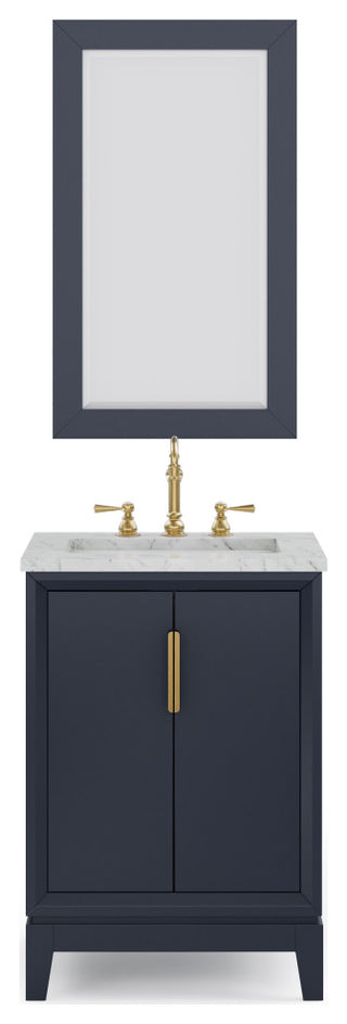 Elizabeth 24" Single Sink Carrara White Marble Vanity, Monarch Blue