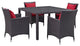 Espresso Red Convene 5 Piece Outdoor Patio Dining Set