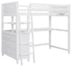 Gewnee Twin size Loft Bed with Drawers and Desk, Wooden Loft Bed in White