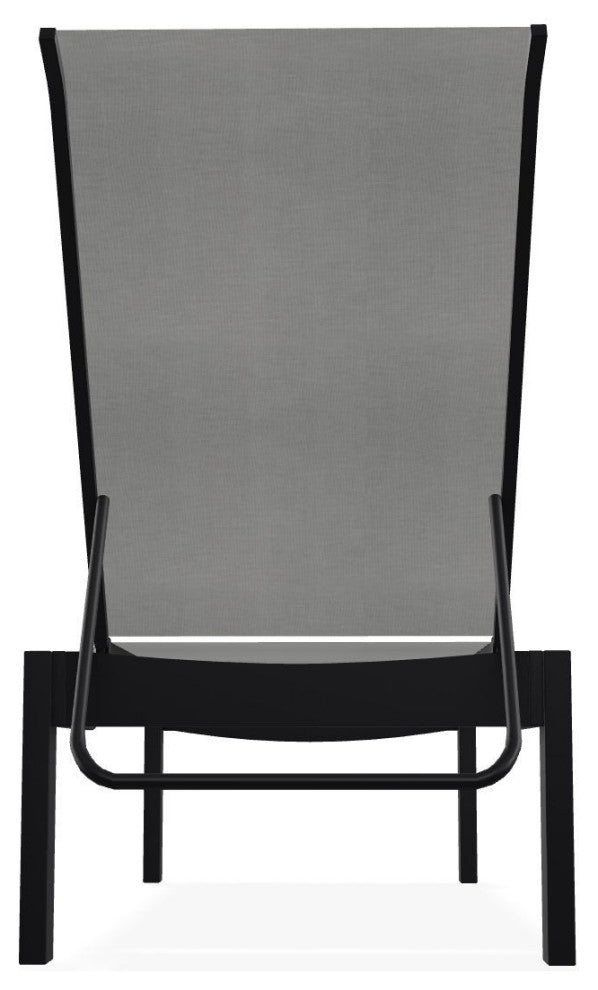 Leeward Sling Stackable Outdoor Chaise Lounge, Alloy/Black