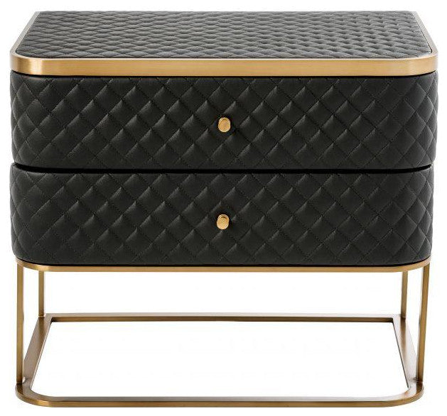 Black Leather Side Table | Eichholtz Monfort