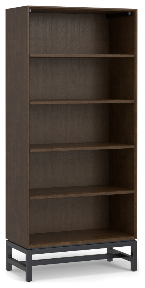 Banting SOLID HARDWOOD Mid Century Open Shelf Bookcase in Walnut Brown