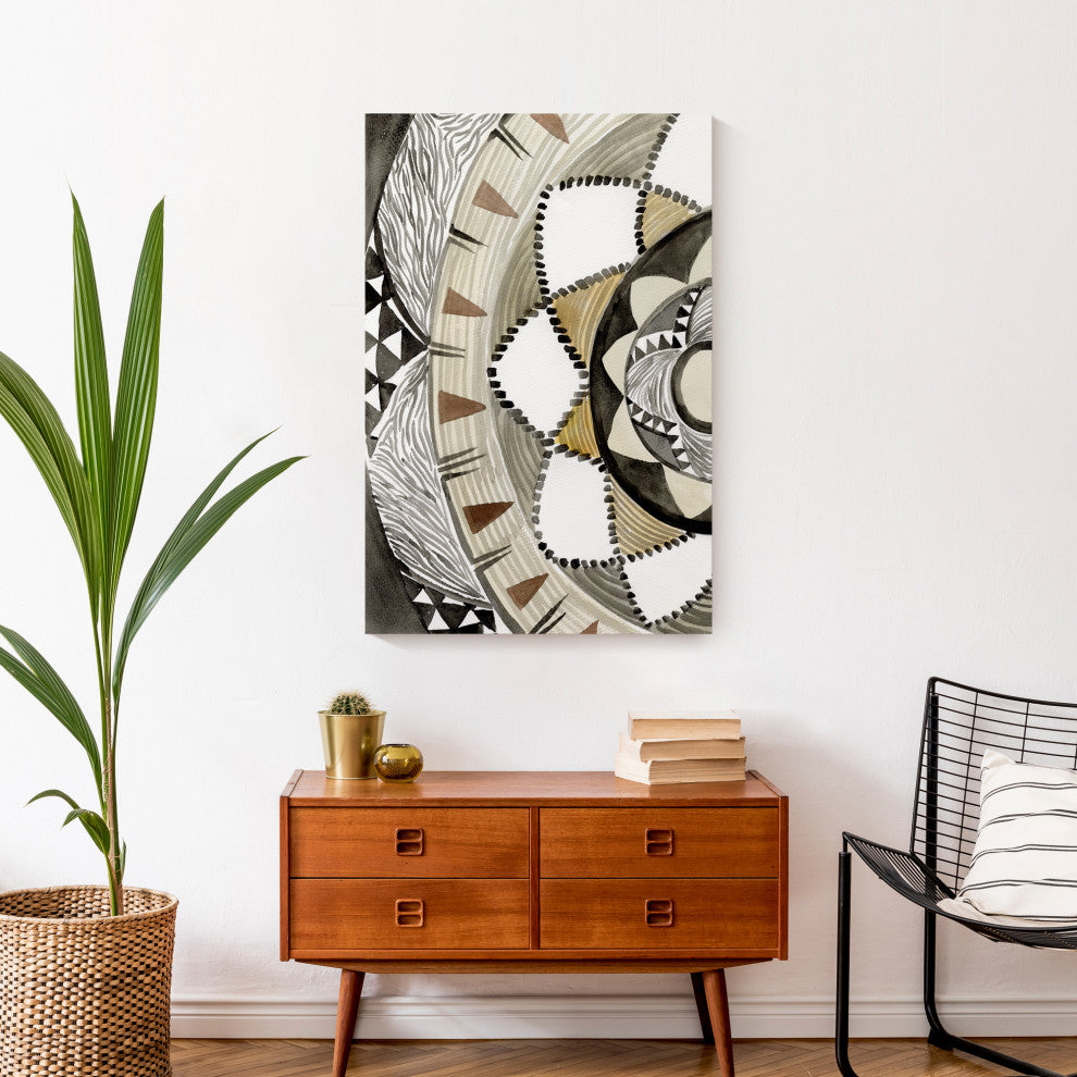 Abstract Tribal Basket 20x30 Canvas Wall Art