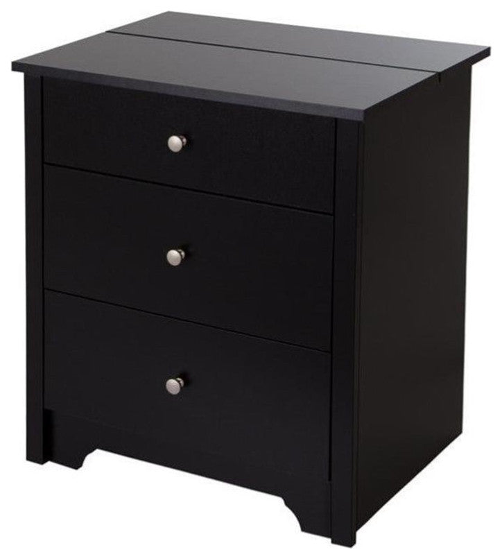 South Shore Vito Nightstand in Pure Black