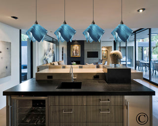 Jezebel Radiance Flame Pendant, Large, Sky Blue