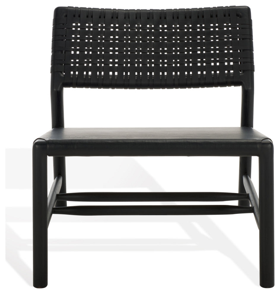 Safavieh Couture Valdina Woven Leather Acccent, Black