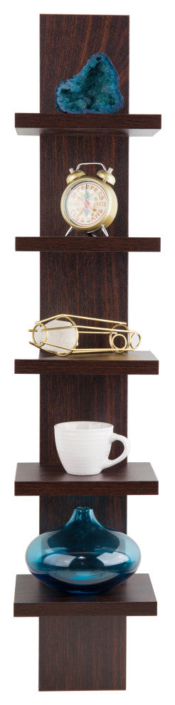 Danya B. Utility Column Spine Wall Shelves, Walnut