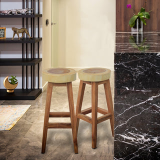 Suar Live Edge Round Barstool