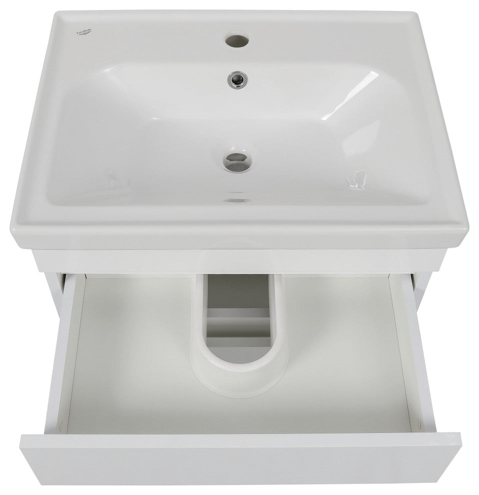 Bathroom Vanity Niagara White Gloss 24" Mirror 40"