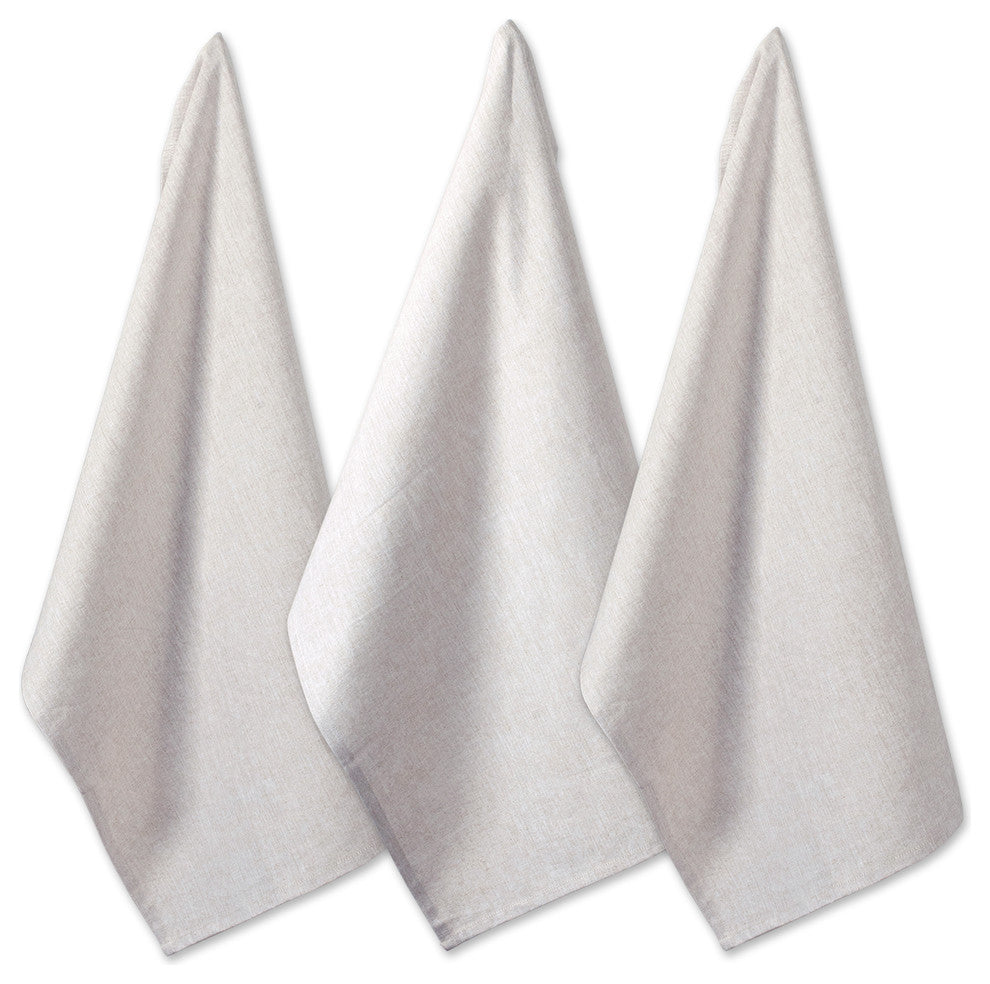 DII Natural Solid Chambray Dishtowel, Set of 3