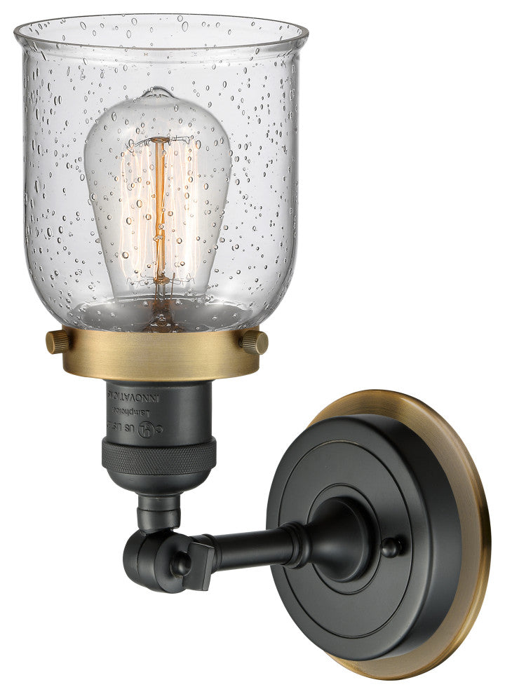 INNOVATIONS LIGHTING 203BK-BPBB-HRBB-G54 Small Bell 1 Light Mixed Metals Sconce