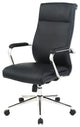 High Back Manager's Office Chair With Dillon Black Fabric and Chrome Base
