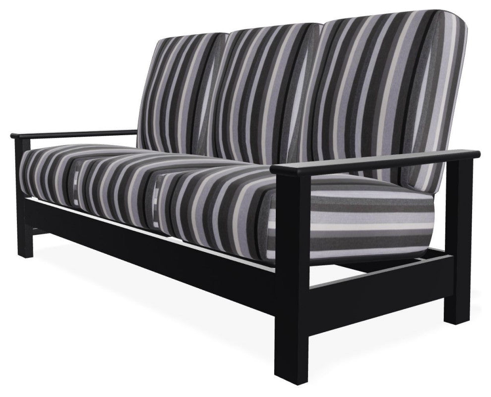 Leeward Deep Seat 3-Seat Outdoor Sofa, Sensory Granite/Black