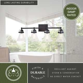 Mason 4 Light Vanity Charcoal Black