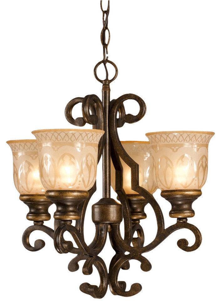 Norwalk 4 Light Bronze Mini Chandelier