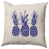 16" x 16" Pineapples Decorative Throw Pillow, Indigo Blue