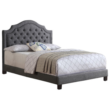 Rosevera Angelo Tufted Upholstered Panel/Platform Bed, Gray, Queen