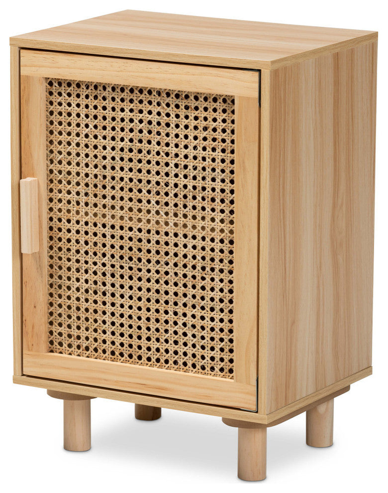 Kaidan Mid-Century Rattan Collection, 1-Door Nightstand