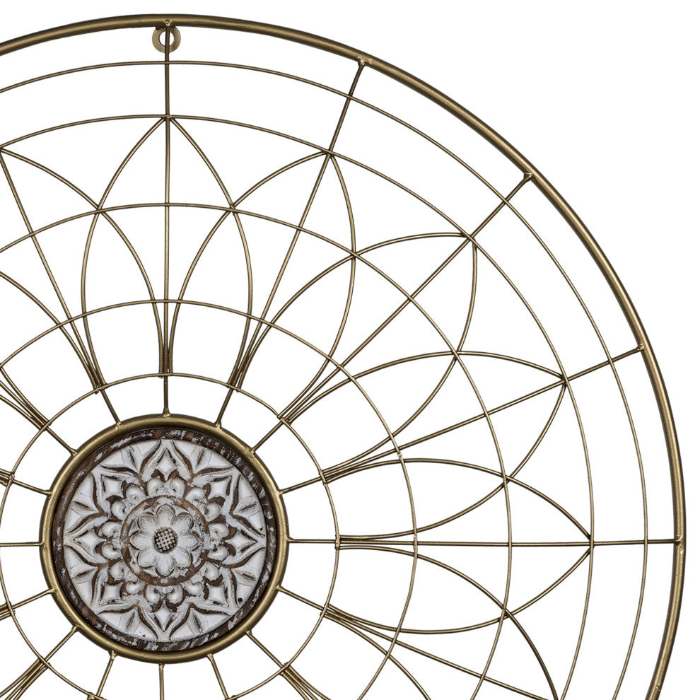 Bohemian Gold Wire Mandala Wall D"cor