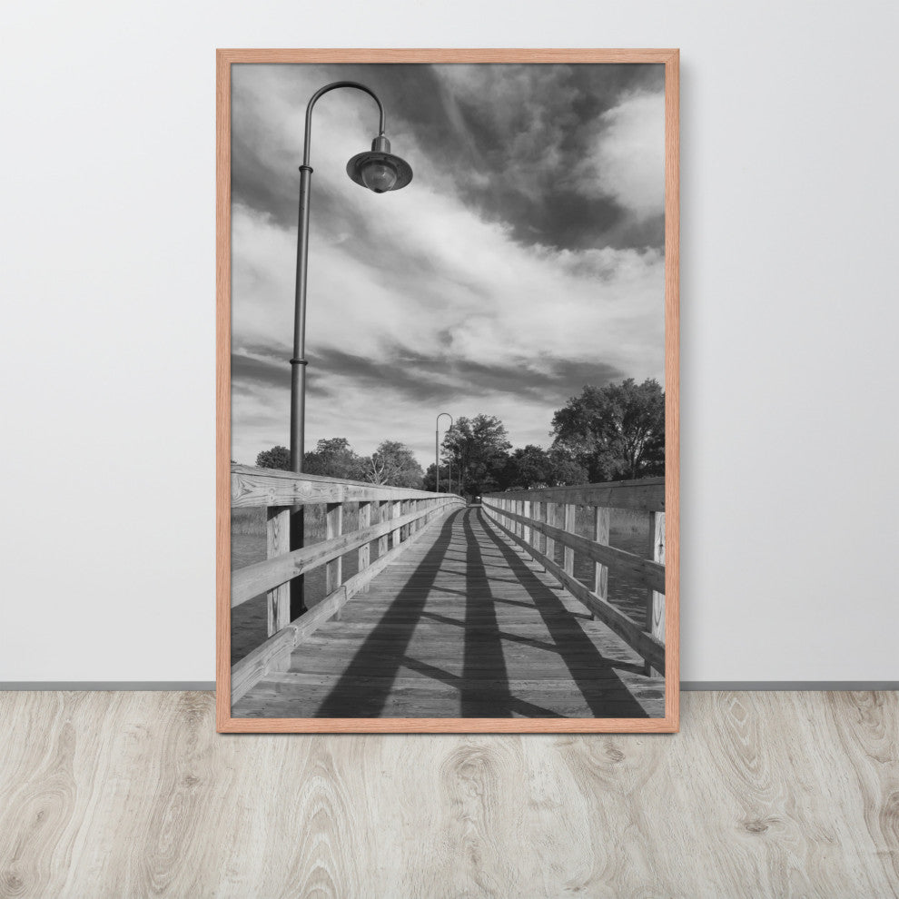 Follow the Lines Rural Landscape Framed Photo Paper Wall Art Prints, Red Oak, 24" X 36"
