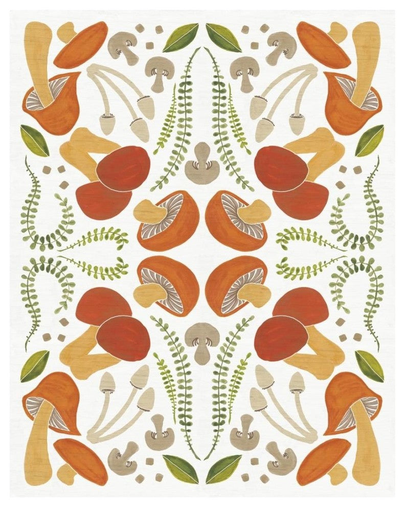 "Retro Mushroom Otomi" Digital Paper Print by Elyse DeNeige, 22"x26"