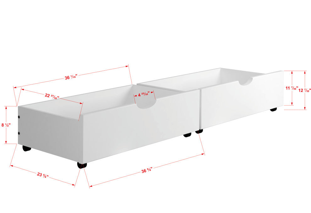 Dual Underbed Drawers White