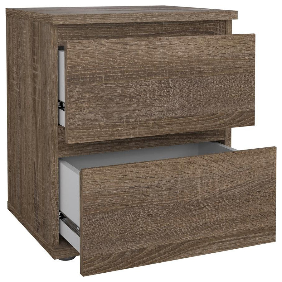 Aurora 2 Drawer Nightstand, Truffle Oak
