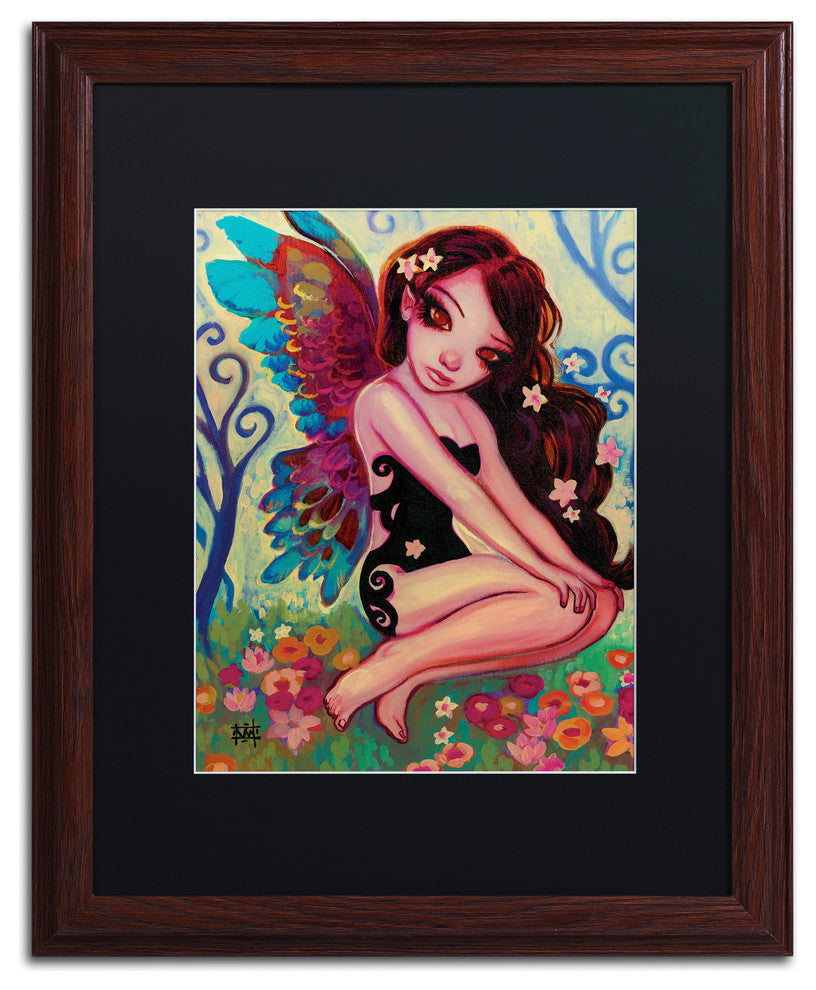 Natasha Wescoat 'Rainbow Angel' Art, Wood Frame, Black Mat, 16x20