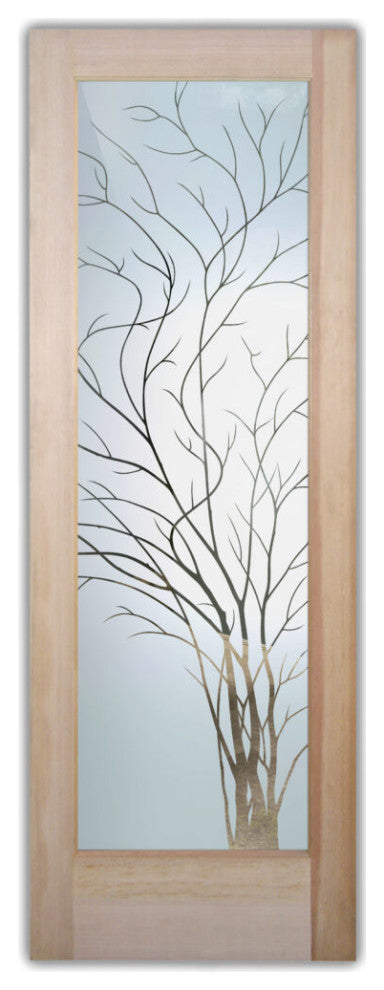 Interior Prehung Door or Interior Slab Door - Wispy Tree - Primed - 28" x...