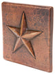 4"x4" Hammered Copper Star Tile, Set of 4