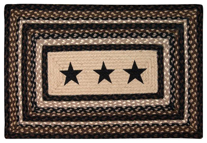 Earth Rugs PP-313 Black Stars Oblong Patch 20" x 30"