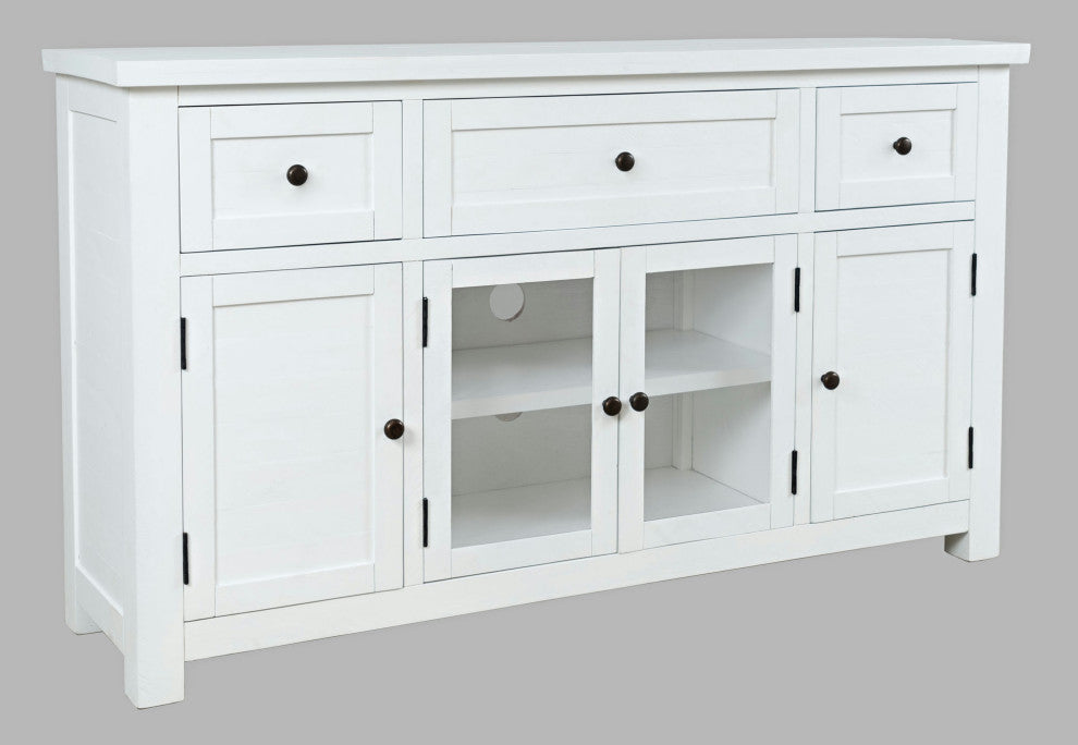 Rustic Solid Acacia Four Door 56" TV Cabinet