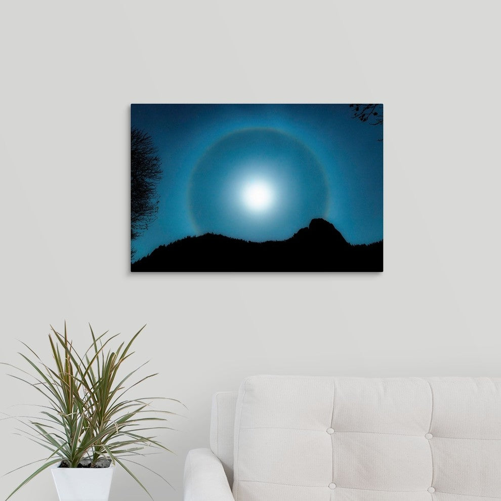 "Yosemite Halo Moon" Wrapped Canvas Art Print, 24"x16"x1.5"
