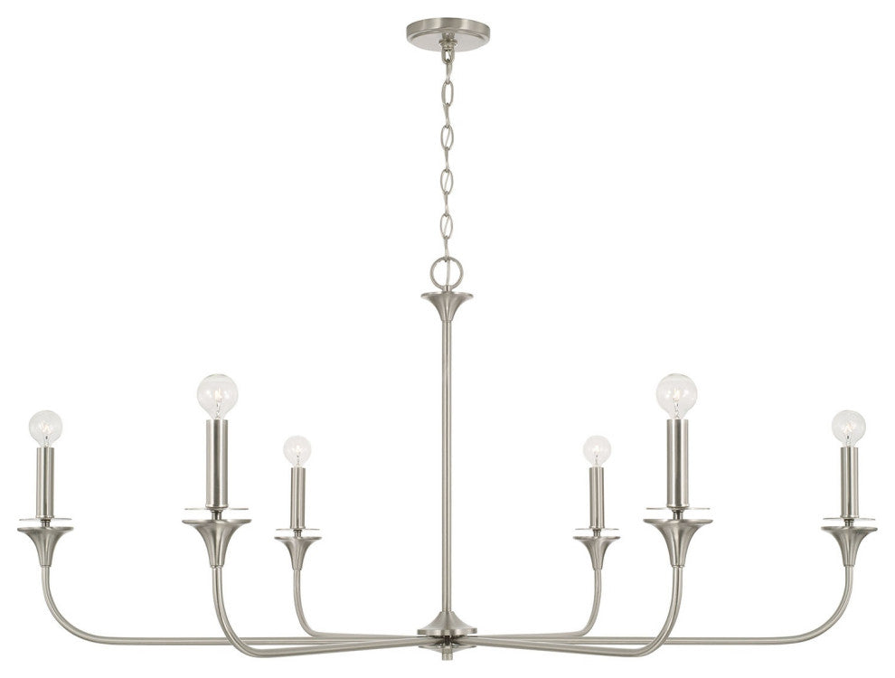 HomePlace Lighting Presley 6-Light Chandelier 448961BN Brushed Nickel