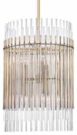 Wallis, 10 Light, Pendant, Aged Brass Finish, Clear Glass