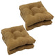 16" Solid Micro Suede Square Tufted Chair Cushions, Set of 4, Camel